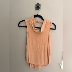 Kendall & Kylie Tan Cowl Neck Tank Top